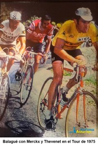 Balagué con Merckx y Thevenet en el Tour de 1975